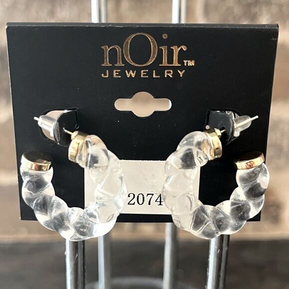 Noir Jewlery Clear Circle Hoops. NWOT! - Picture 2 of 3